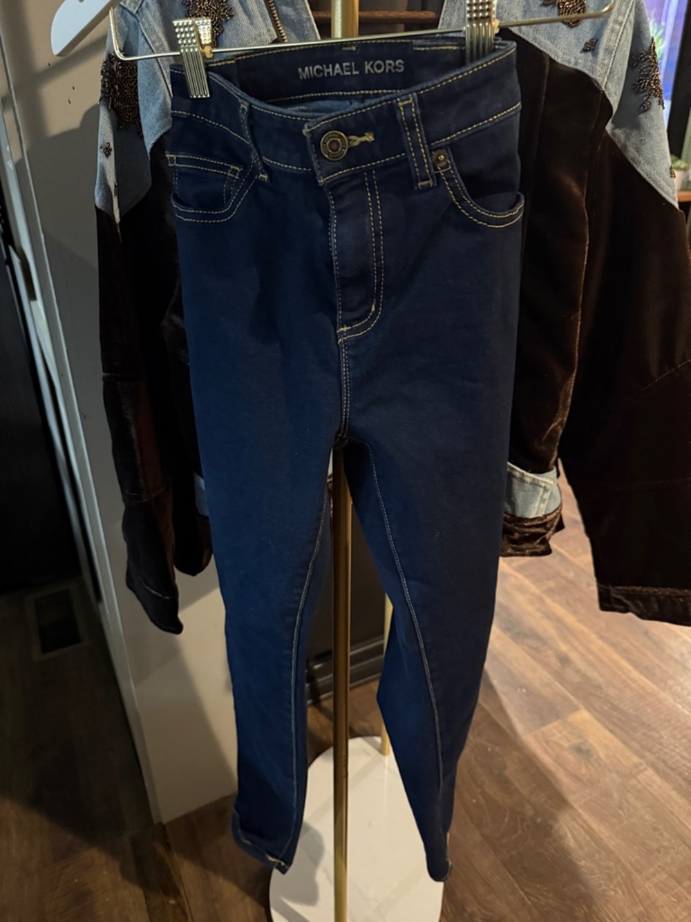 Michael Kors Dark Navy Stretch Jeggings with Contrast Stitching